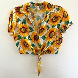 Vintage American Apparel Sunflower crop top